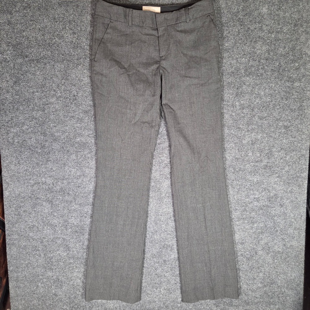Banana Republic Martin Fit Dress Pants Womens 4 Gray Glen Plaid Flare Trousers